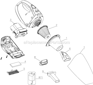 Page A Diagram and Parts List for CHV1560  Black and Decker Hand Vacuum